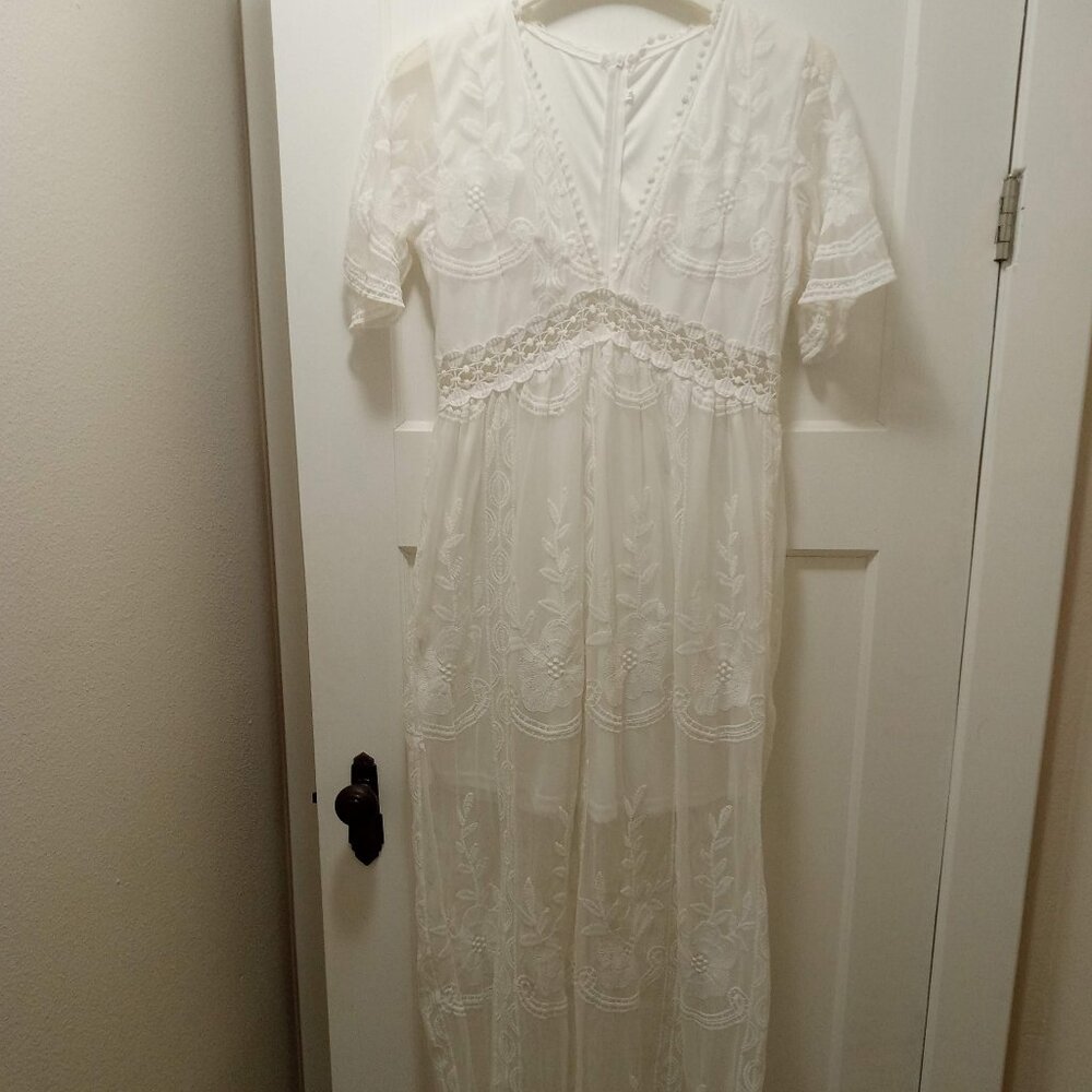 White Lace Maxi Dress